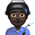 👨🏿‍🏭 man factory worker: dark skin tone display on Apple